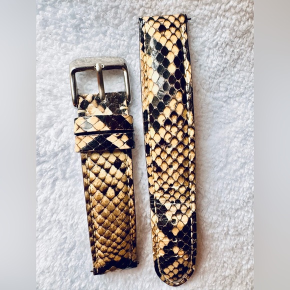 For Michele watch - GENUINE PYTHON WATCH BAND. Size 16mm.   Made in USA. - Picture 1 of 5